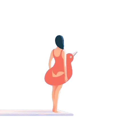 Woman with Float in Summer