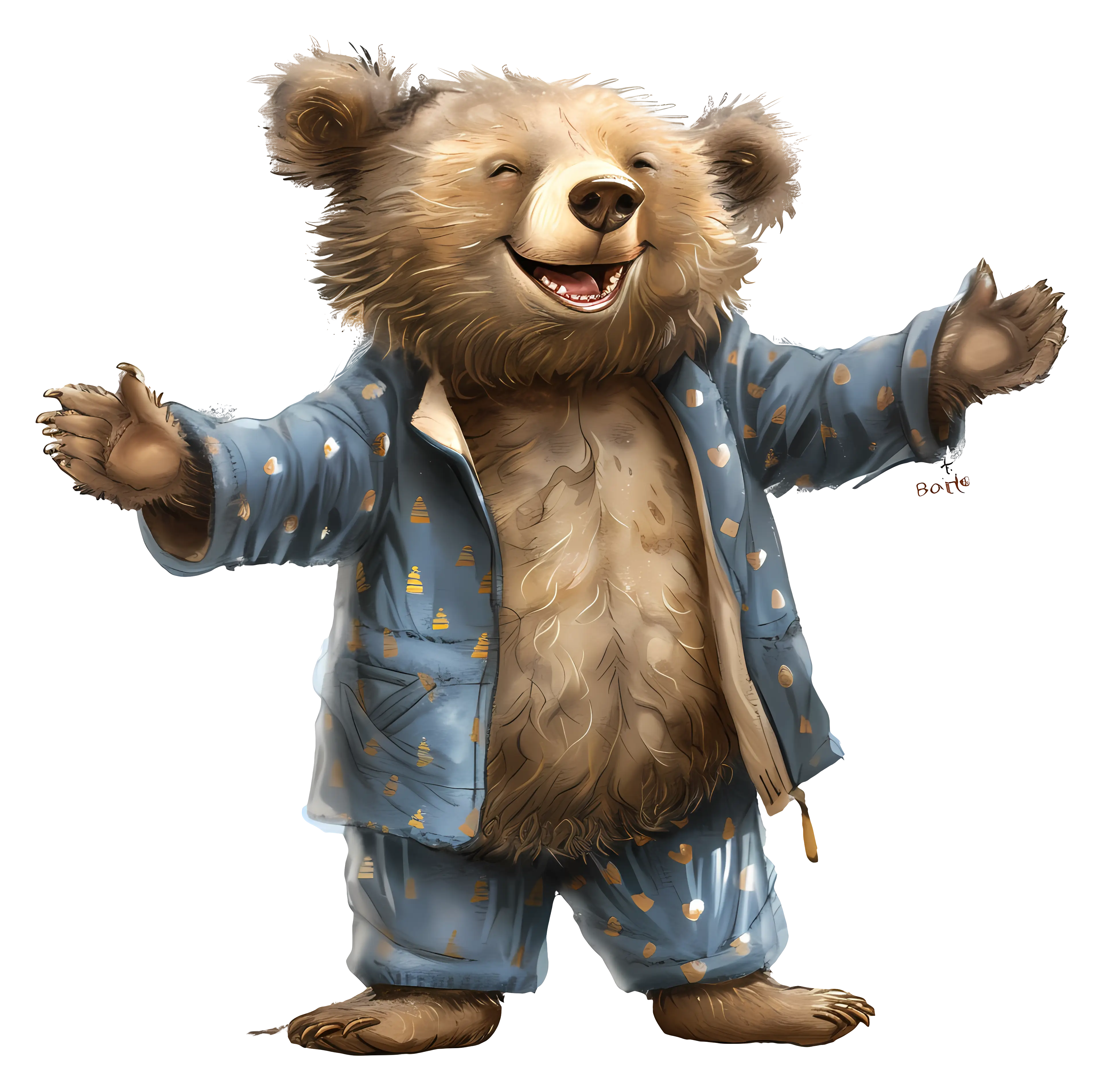 Cute Bear in Pajamas Illustration