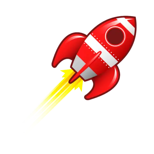 Red Cartoon Rocket Launching Illustration