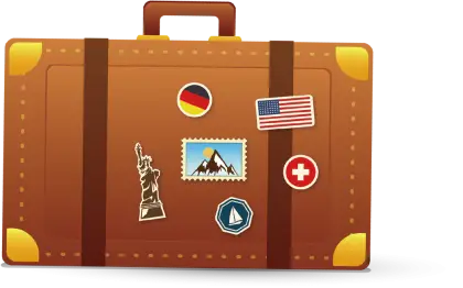 Travel Suitcase with Stickers