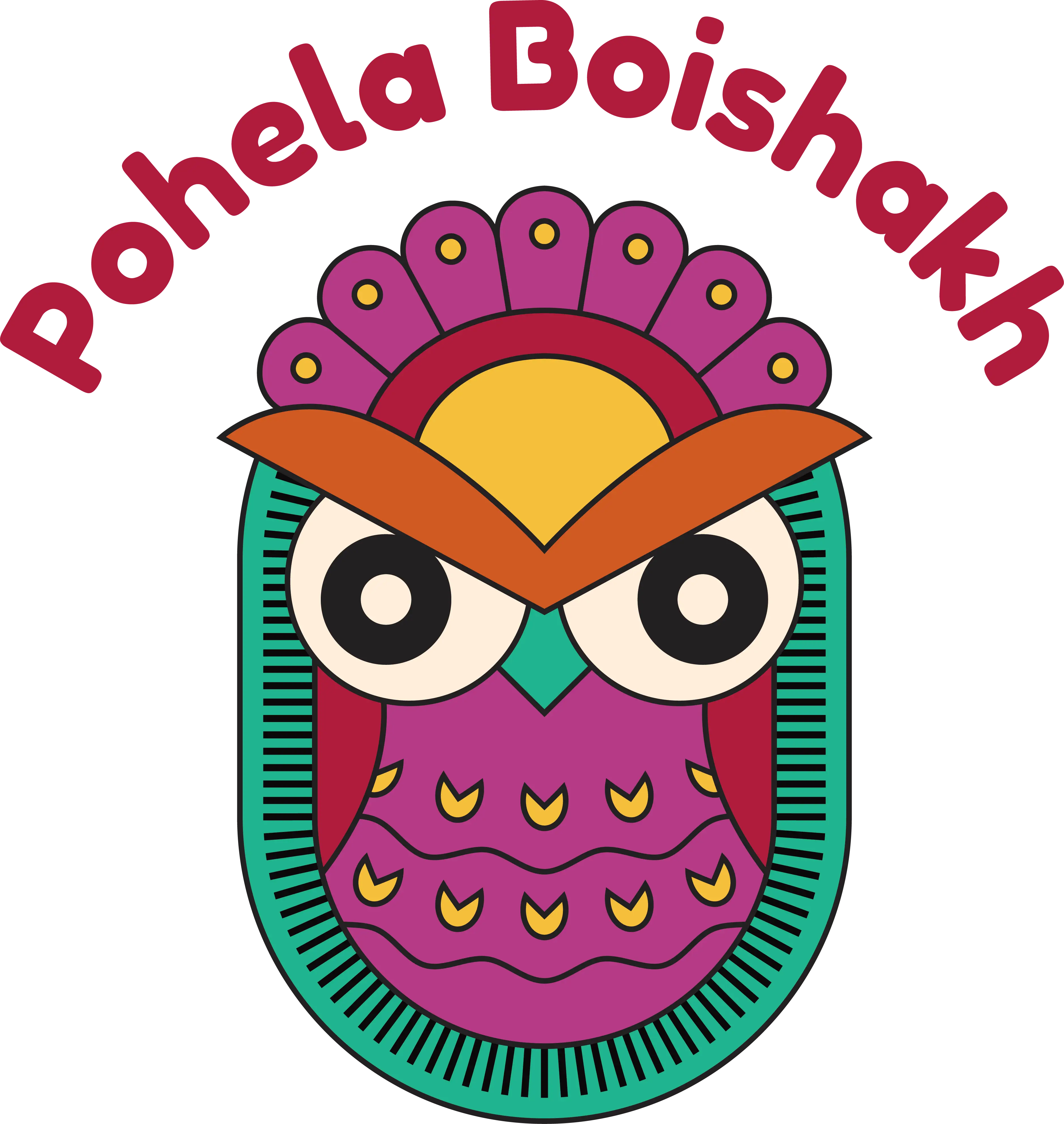 Colorful Bengali Owl Illustration for Pohela Boishakh