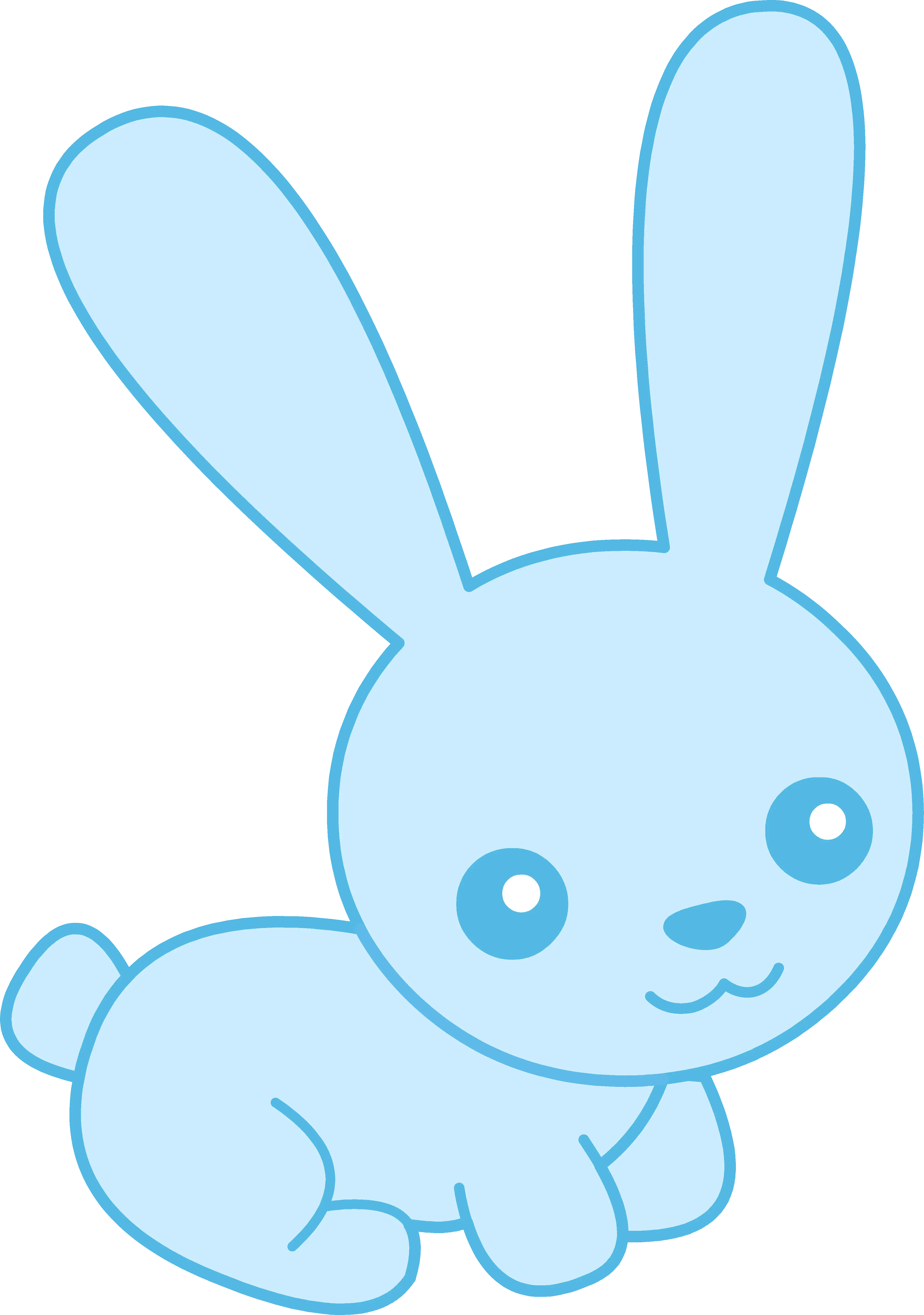 Adorable Blue Cartoon Rabbit