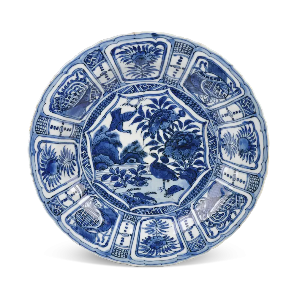 Traditional Blue and White Ceramic Plate Design