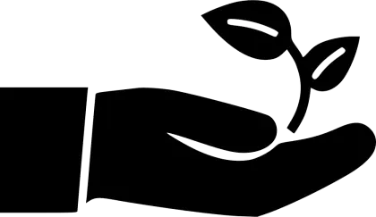 Symbolic Hand Holding a Growing Plant