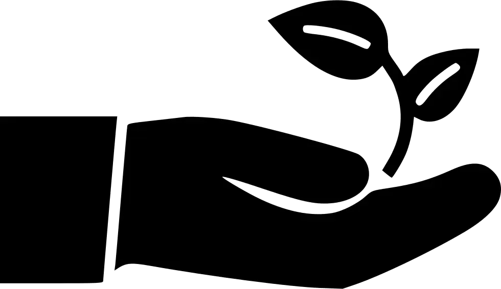Symbolic Hand Holding a Growing Plant