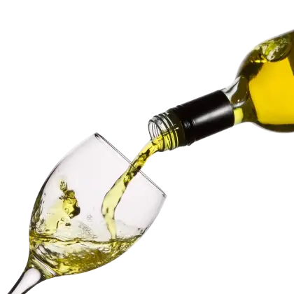 White Wine Pouring into Glass