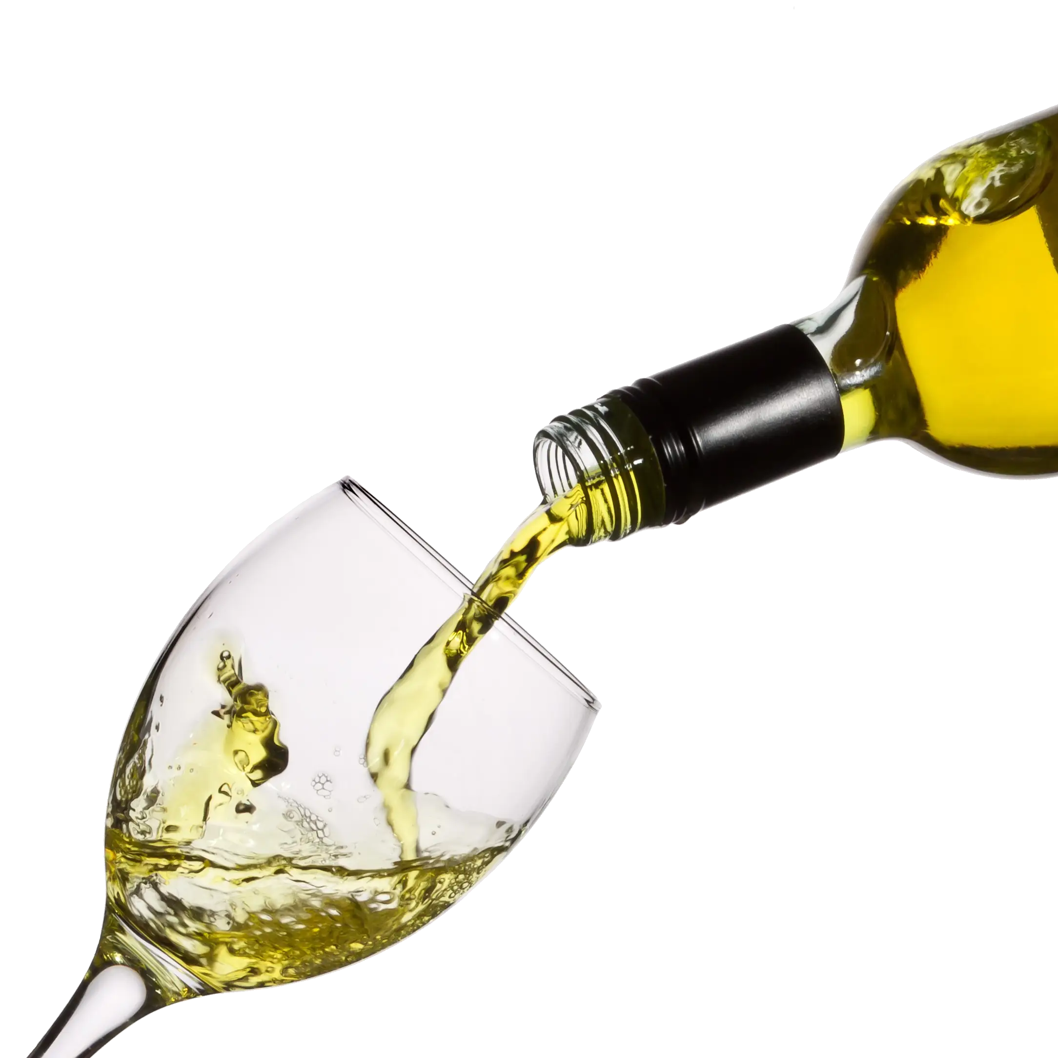 White Wine Pouring into Glass