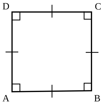 Square Diagram with Labeled Corners