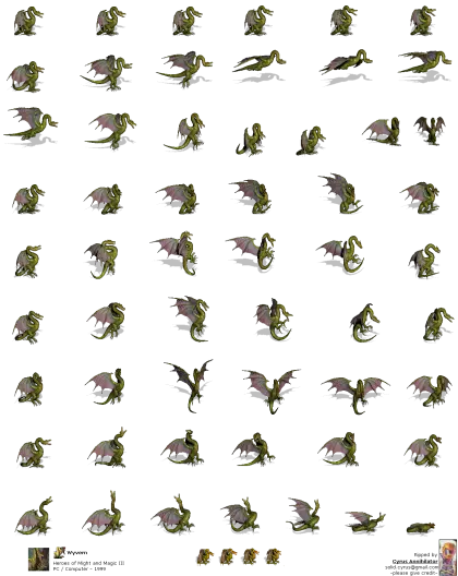 Dragon Sprite Sheet for Animation
