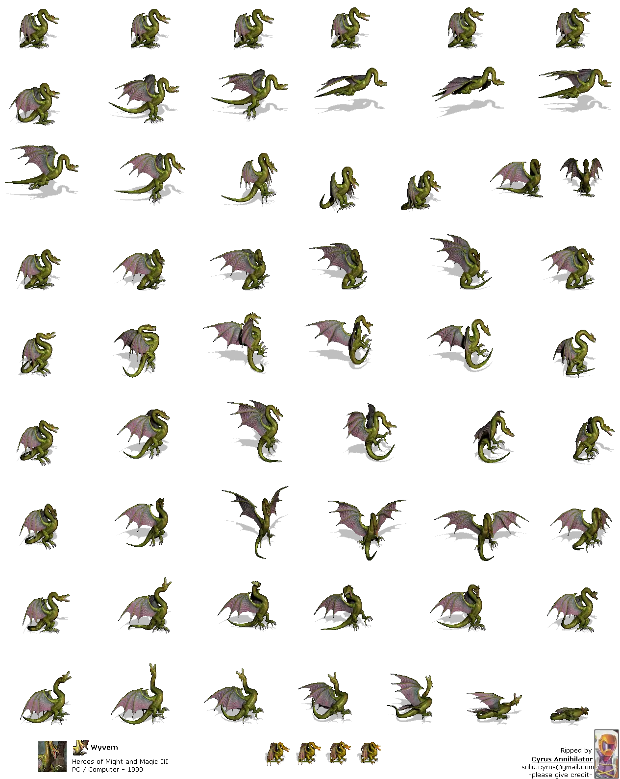 Dragon Sprite Sheet for Animation
