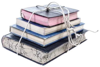 Stack of Books Tied with Rope