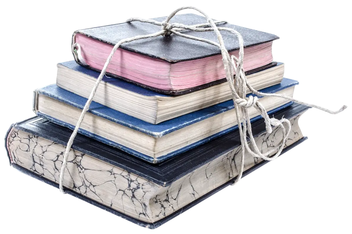 Stack of Books Tied with Rope