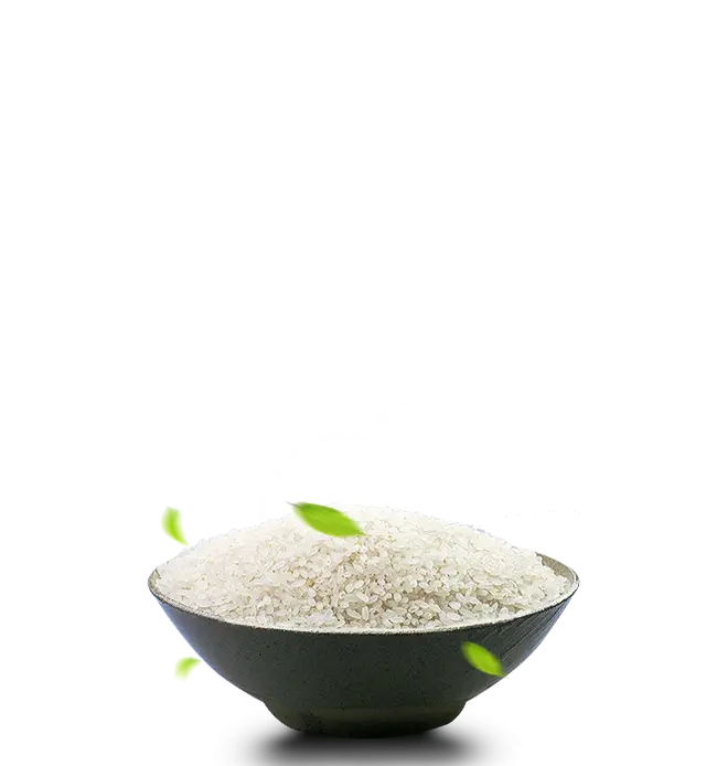 Bowl of White Rice with Green Leaves