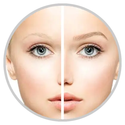 Face Comparison Split View for Beauty Concept