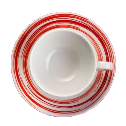 Red Striped Cup and Saucer