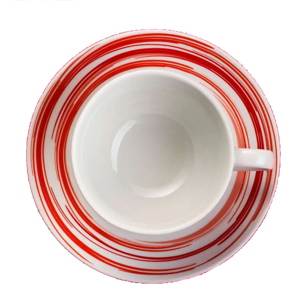 Red Striped Cup and Saucer