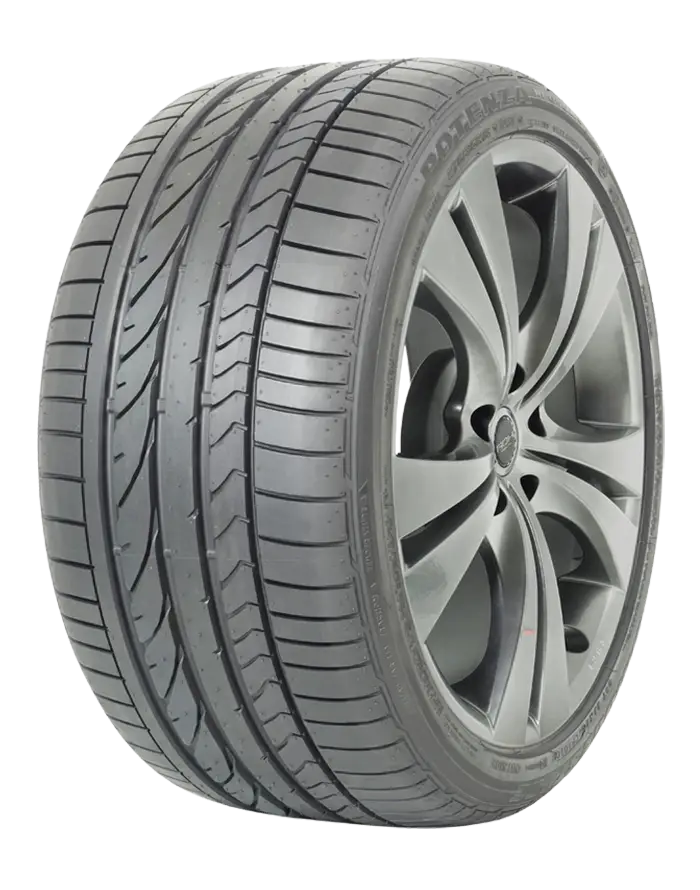 Car Tire with Grooved Tread Design