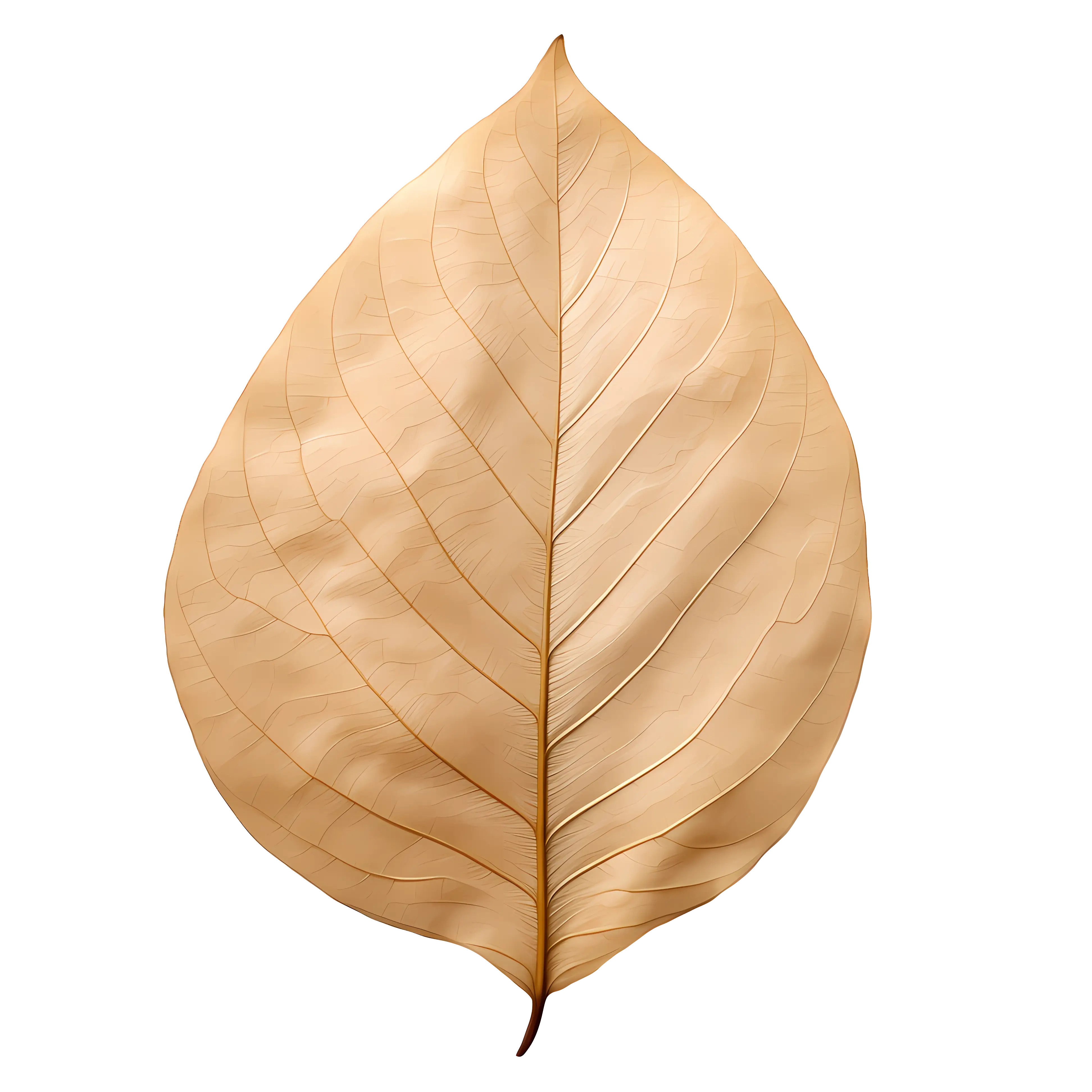 Golden Decorative Leaf with Natural Texture