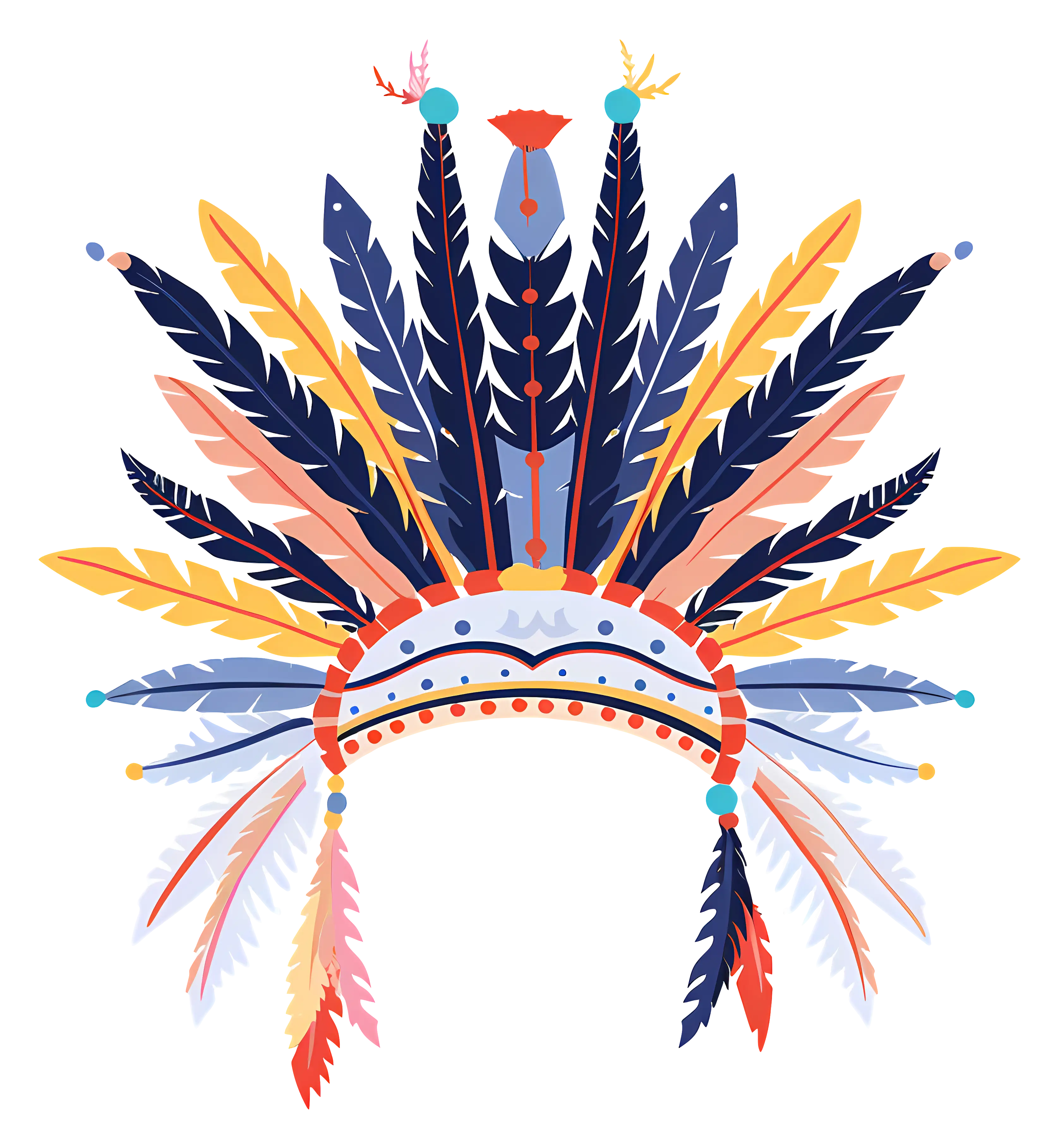 Intricately Designed Traditional Feather Headdress