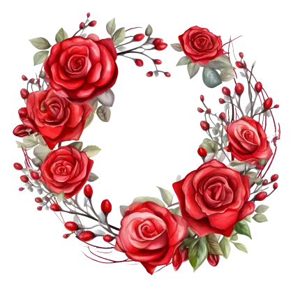 Red Rose Wreath Design