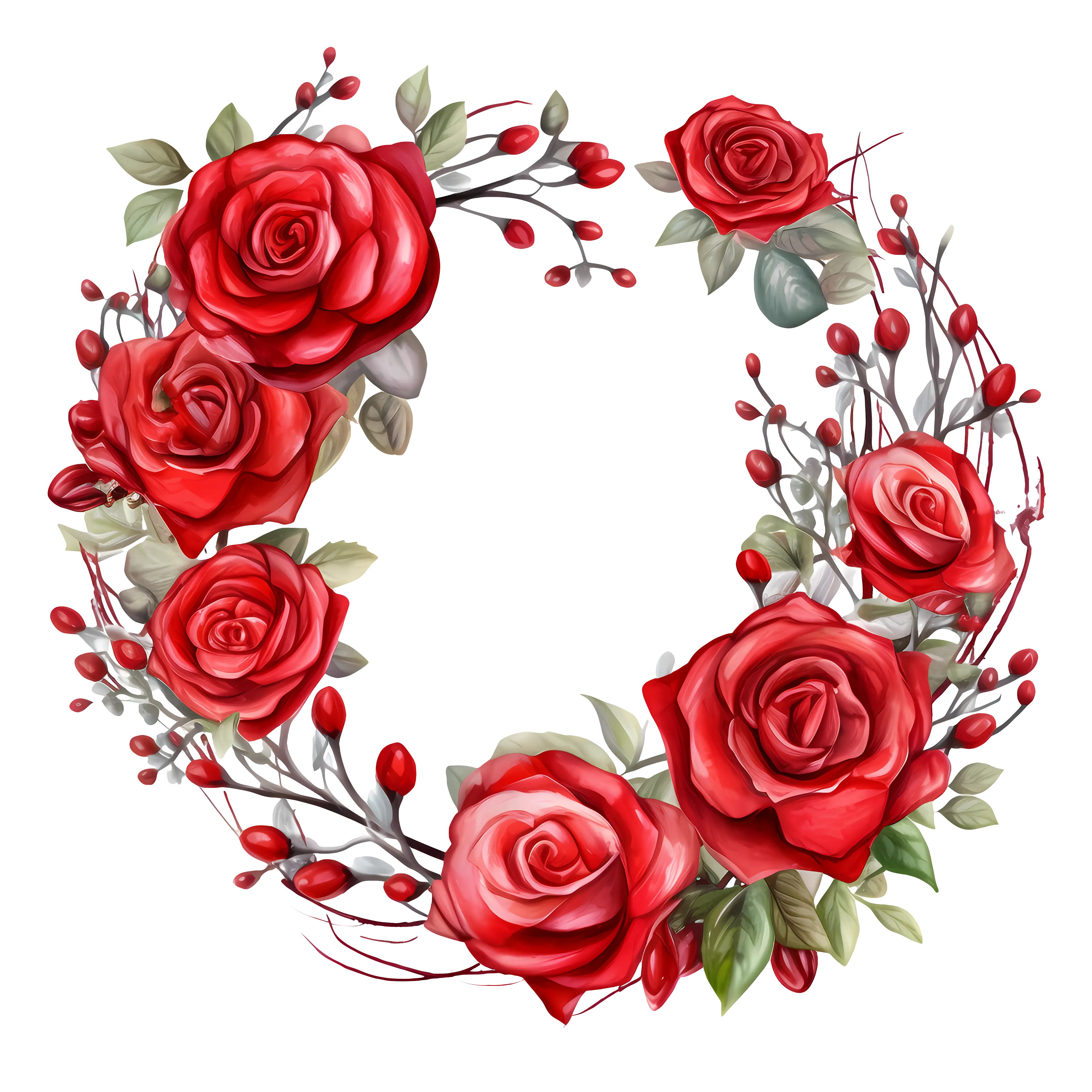 Red Rose Wreath Design