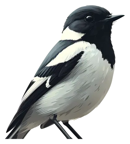 Black and White Bird Illustration