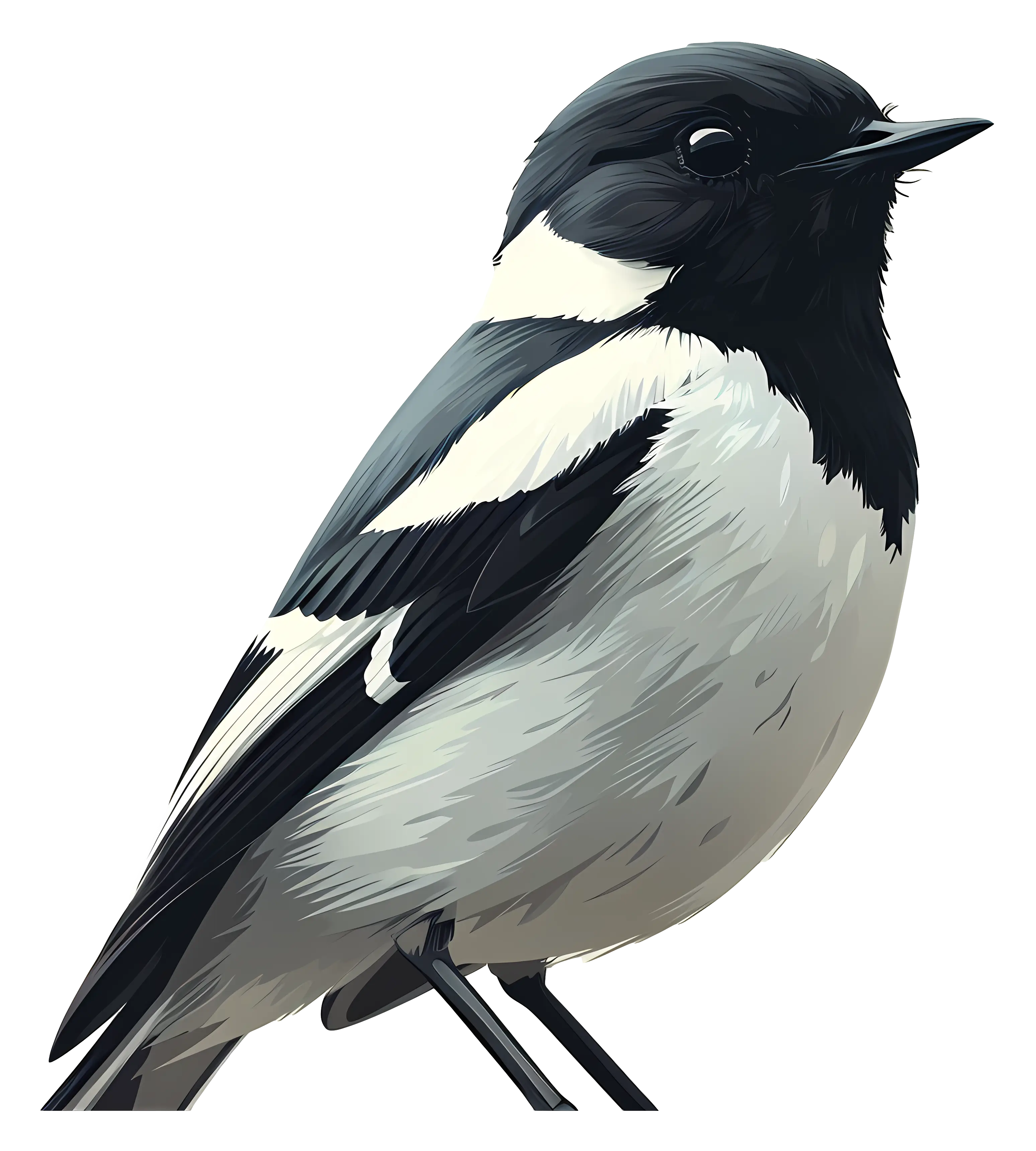 Black and White Bird Illustration