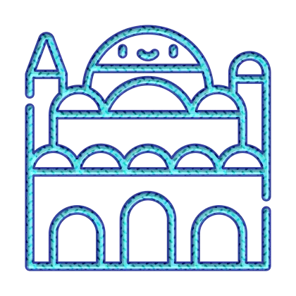 Blue Dome Mosque Illustration