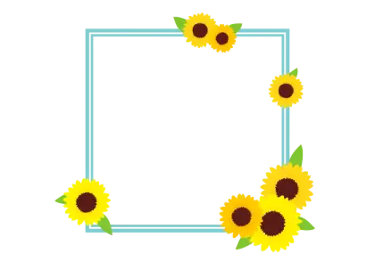 Bright Sunflower Border Illustration