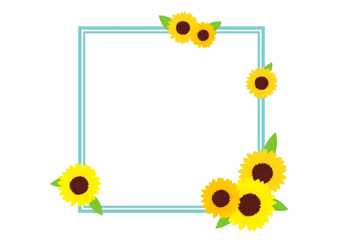 Bright Sunflower Border Illustration