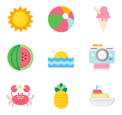 Colorful Summer Icons