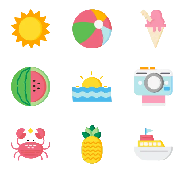 Colorful Summer Icons