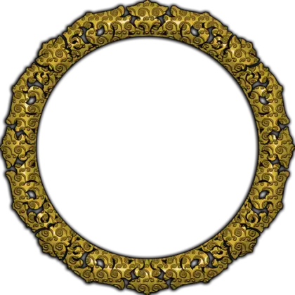 Circular Decorative Golden Frame Design