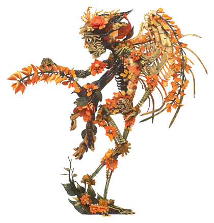 Decorative Skeleton with Flowers for Halloween
