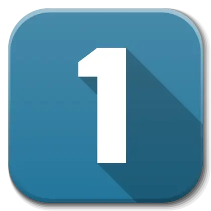 Blue Number 1 Symbol