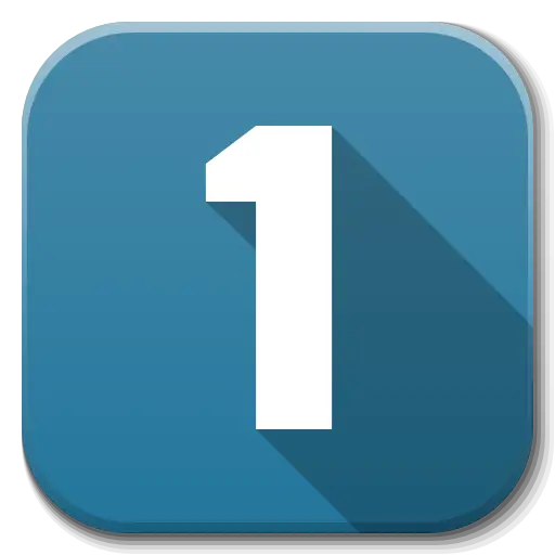 Blue Number 1 Symbol