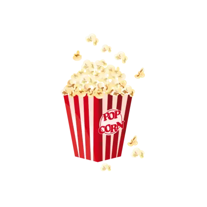 Popcorn in Striped Movie Bucket