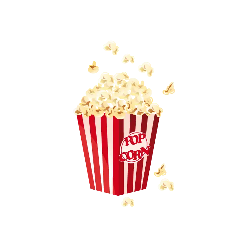 Popcorn in Striped Movie Bucket
