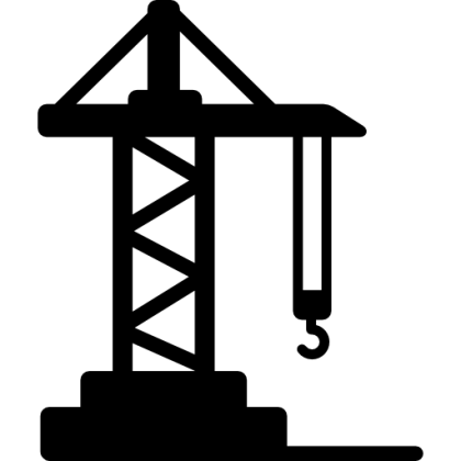 Black Construction Crane Icon Design