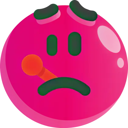 Sick Emoji Face with Thermometer