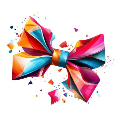 Vibrant Multicolor Bow with Abstract Elements