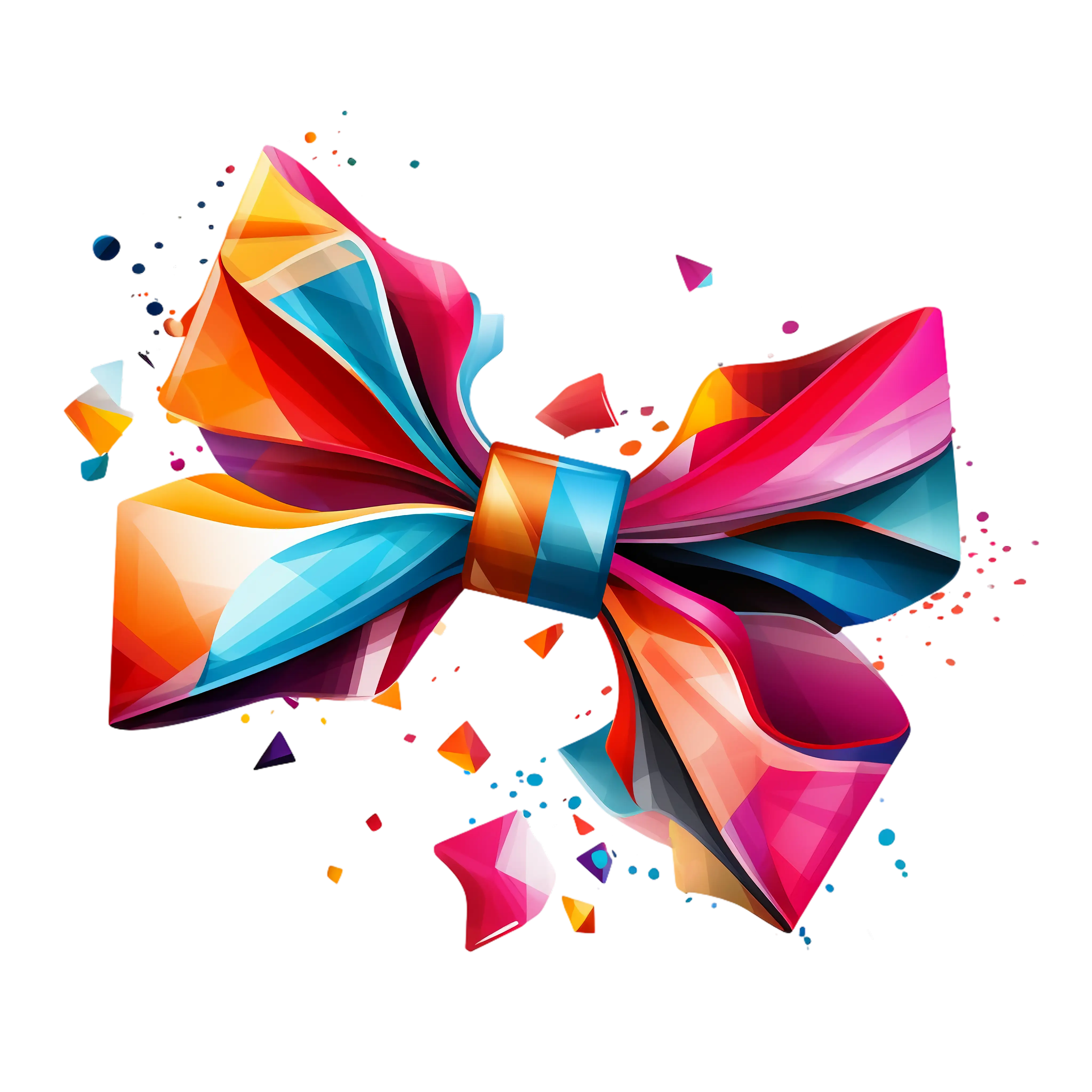 Vibrant Multicolor Bow with Abstract Elements