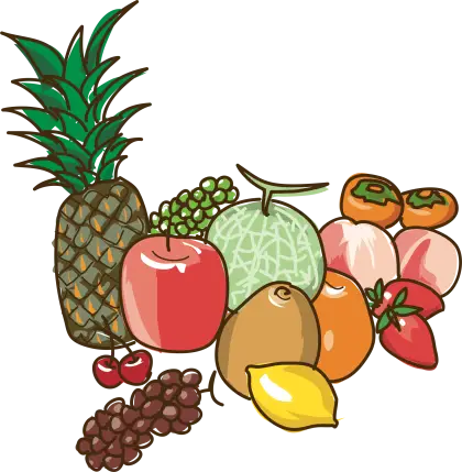 Assorted Fruits in a Colorful Illustration