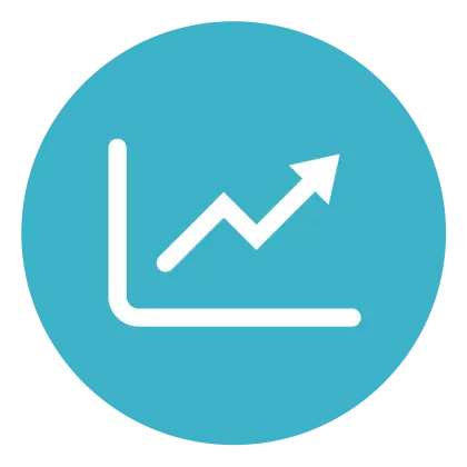 Growth Chart with Upward Arrow
