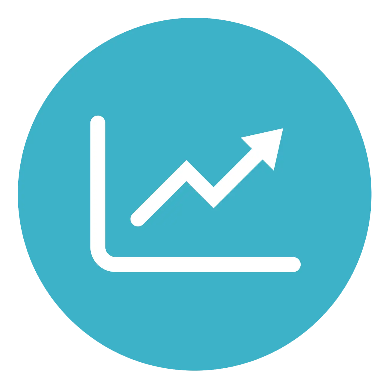 Growth Chart with Upward Arrow
