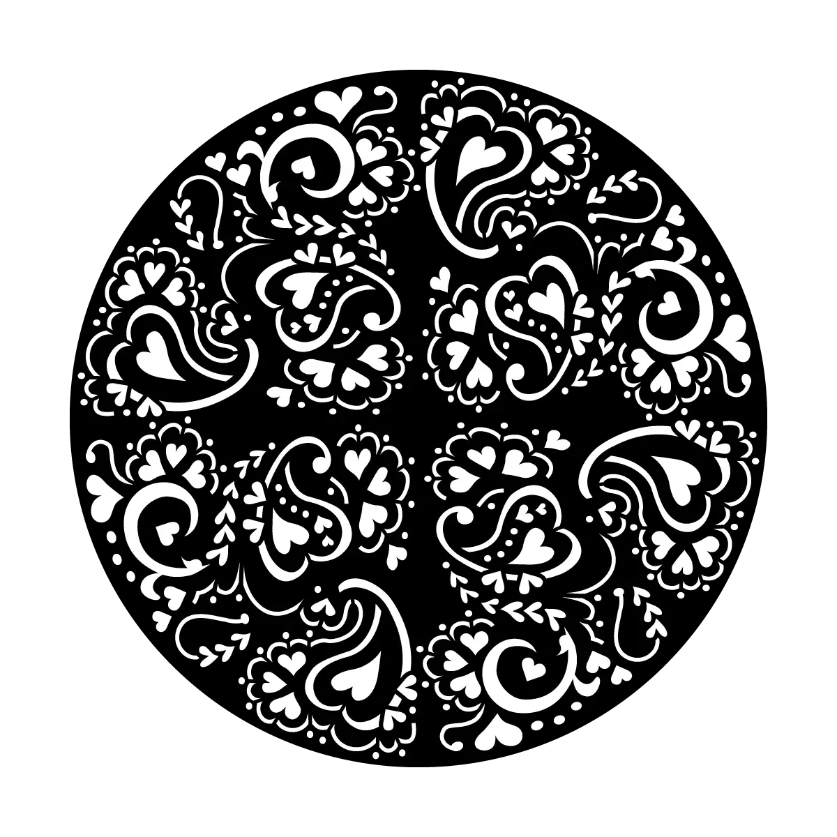Black and White Decorative Circle Design