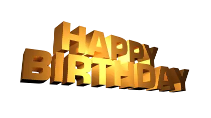 Golden Happy Birthday Text for Celebrations
