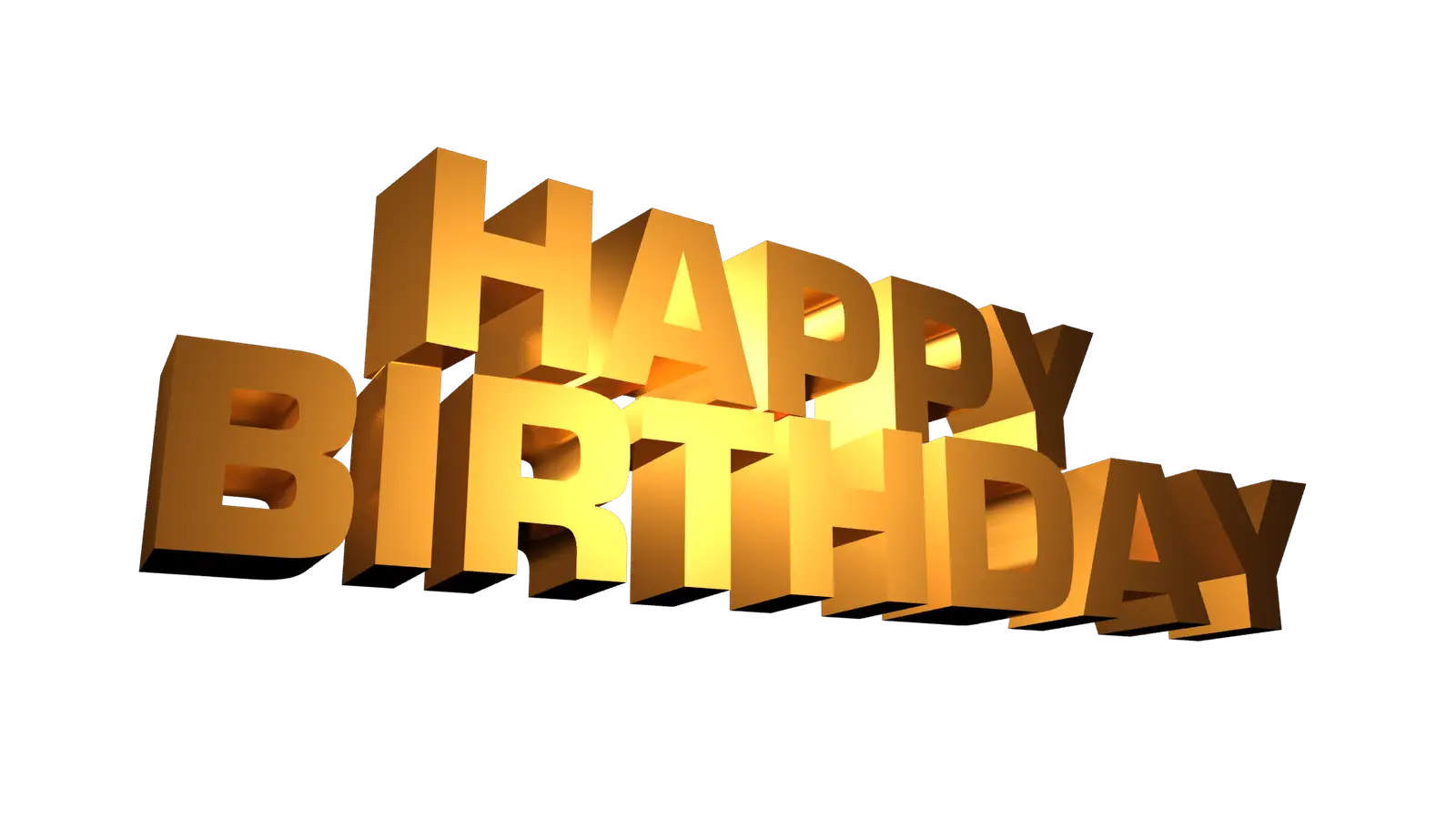 Golden Happy Birthday Text for Celebrations
