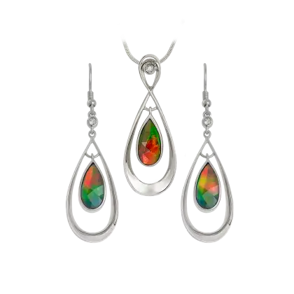 Colorful Jewelry Set with Earrings and Necklace