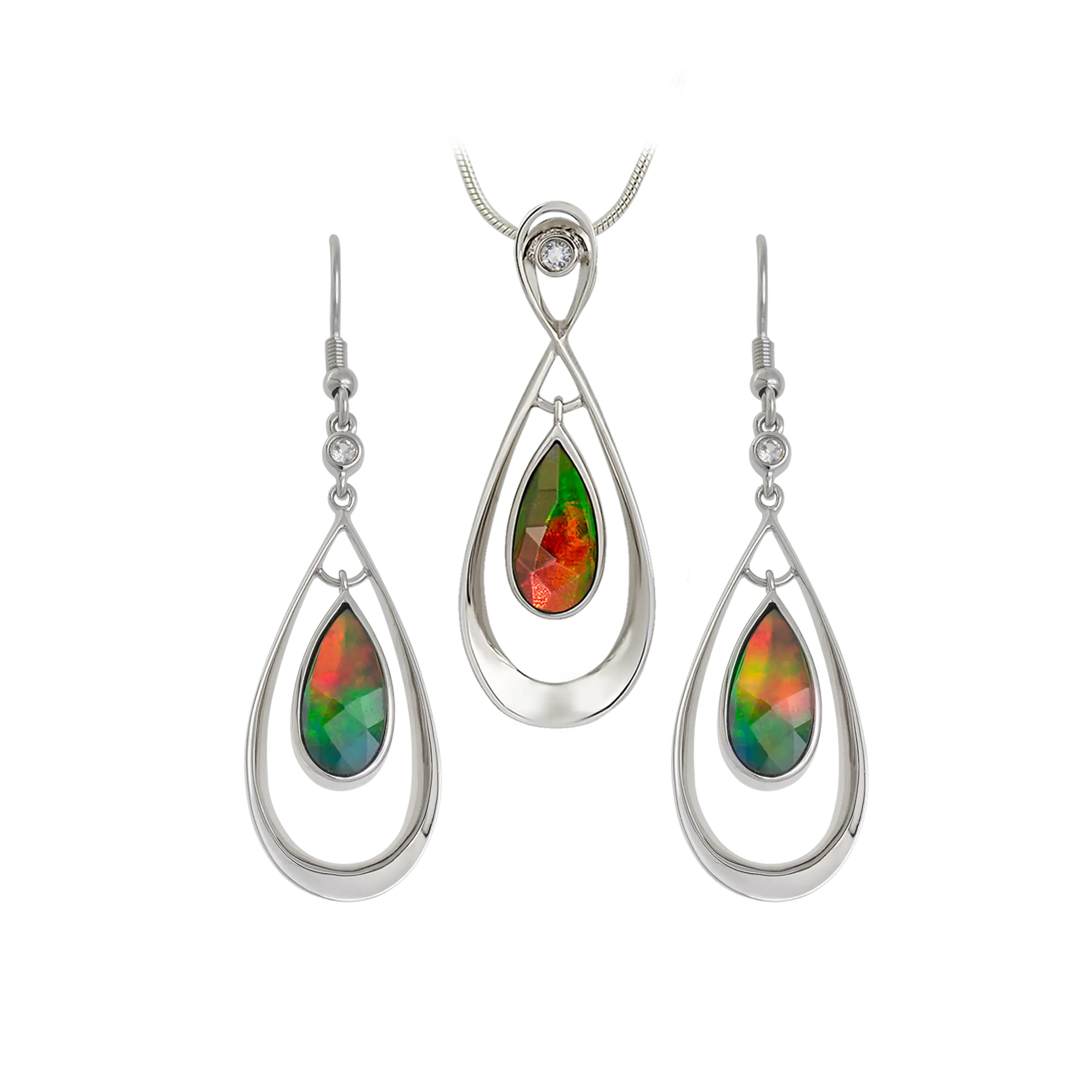 Colorful Jewelry Set with Earrings and Necklace